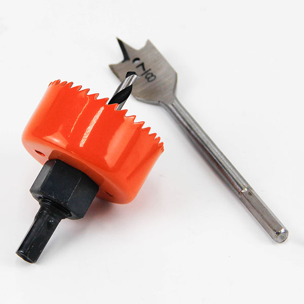 3PCS carbon steel hole saw set with wood flat drill bit