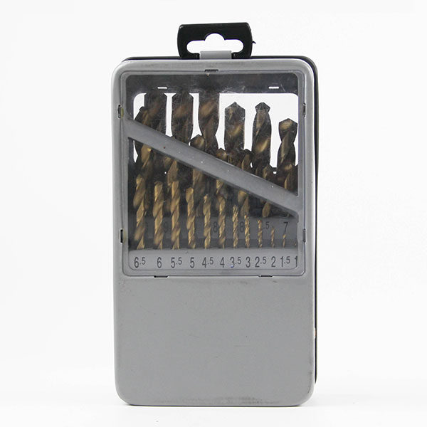 DIN338 25PCS titanium coated twist drill bit set with metal box