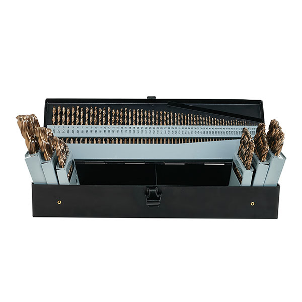 115PCS amber finish twist drill bit set with metal box