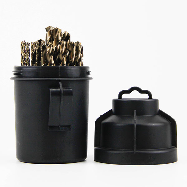 29PCS inch amber finish twist drill bit set with plastic cup box