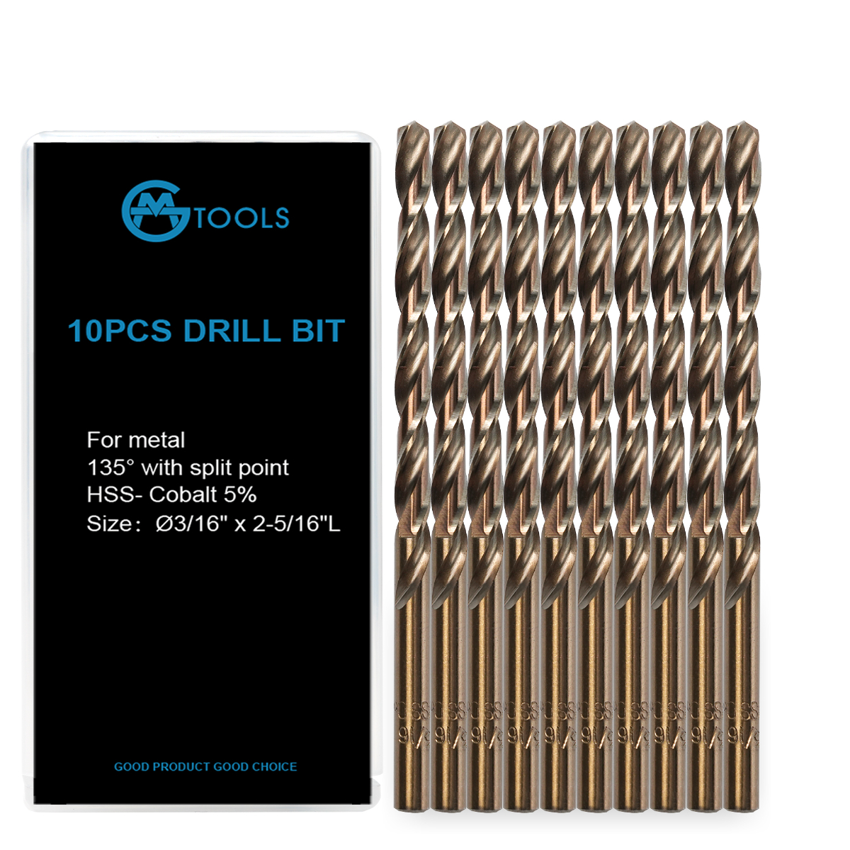 10PCS Twist Drill Bit Set For Metal