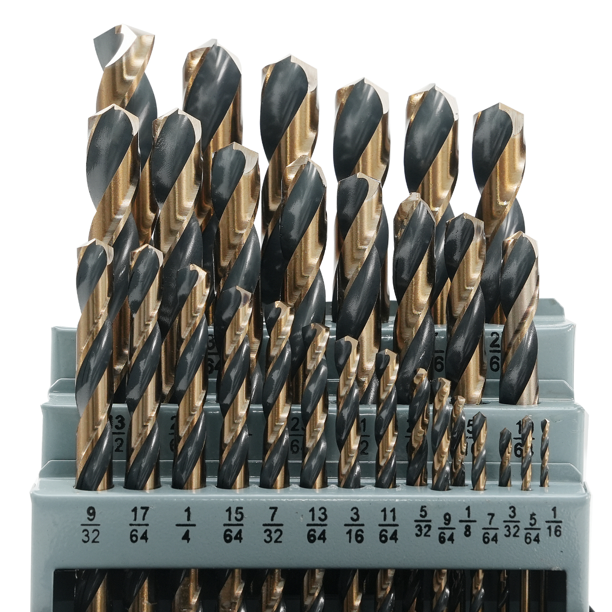 29PCS HSS CO Black & Gold Twist Drill Bit Set with metal box