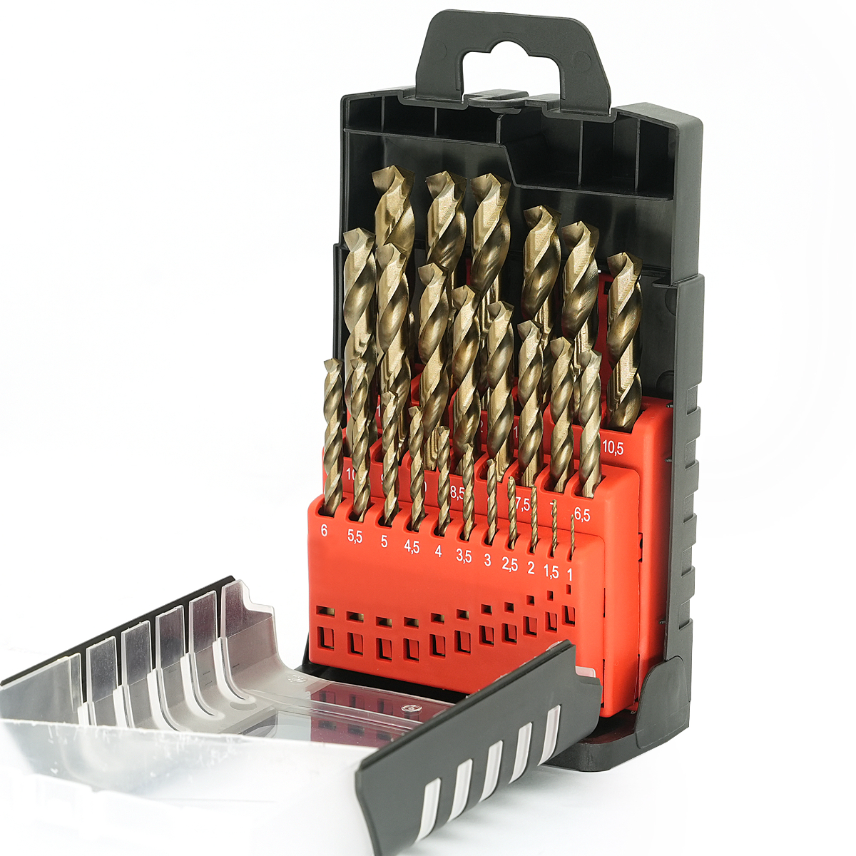 25PCS HSS Co Amber Finish Twist Drill Bit Set with Rose box